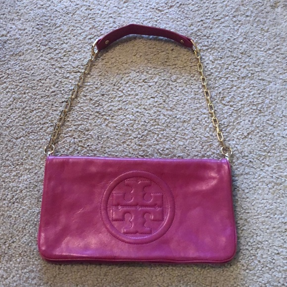 Tory Burch Handbags - Raspberry Tory Burch Clutch